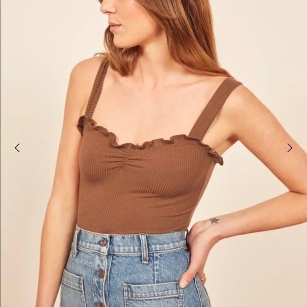 Reformation Lilah Toffee Bodysuit